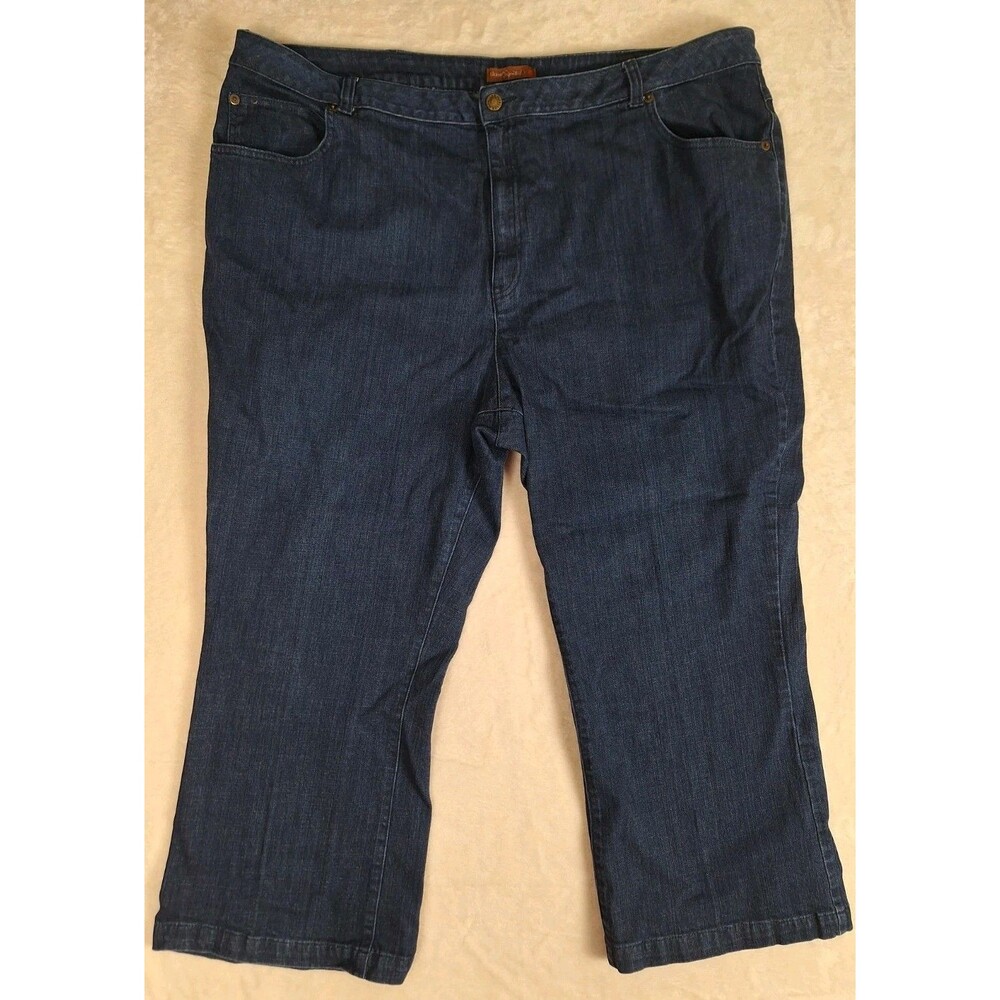 Liz & Me Signature Woman's Jeans 26W (Red Triangle 8) Dark Wash 46" x 25.5" EUC